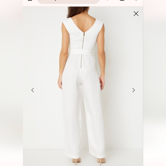Ted Baker  Tabbiaa white off the shoulder wide leg jumpsuit. Sz 3 - Picture 16 of 16